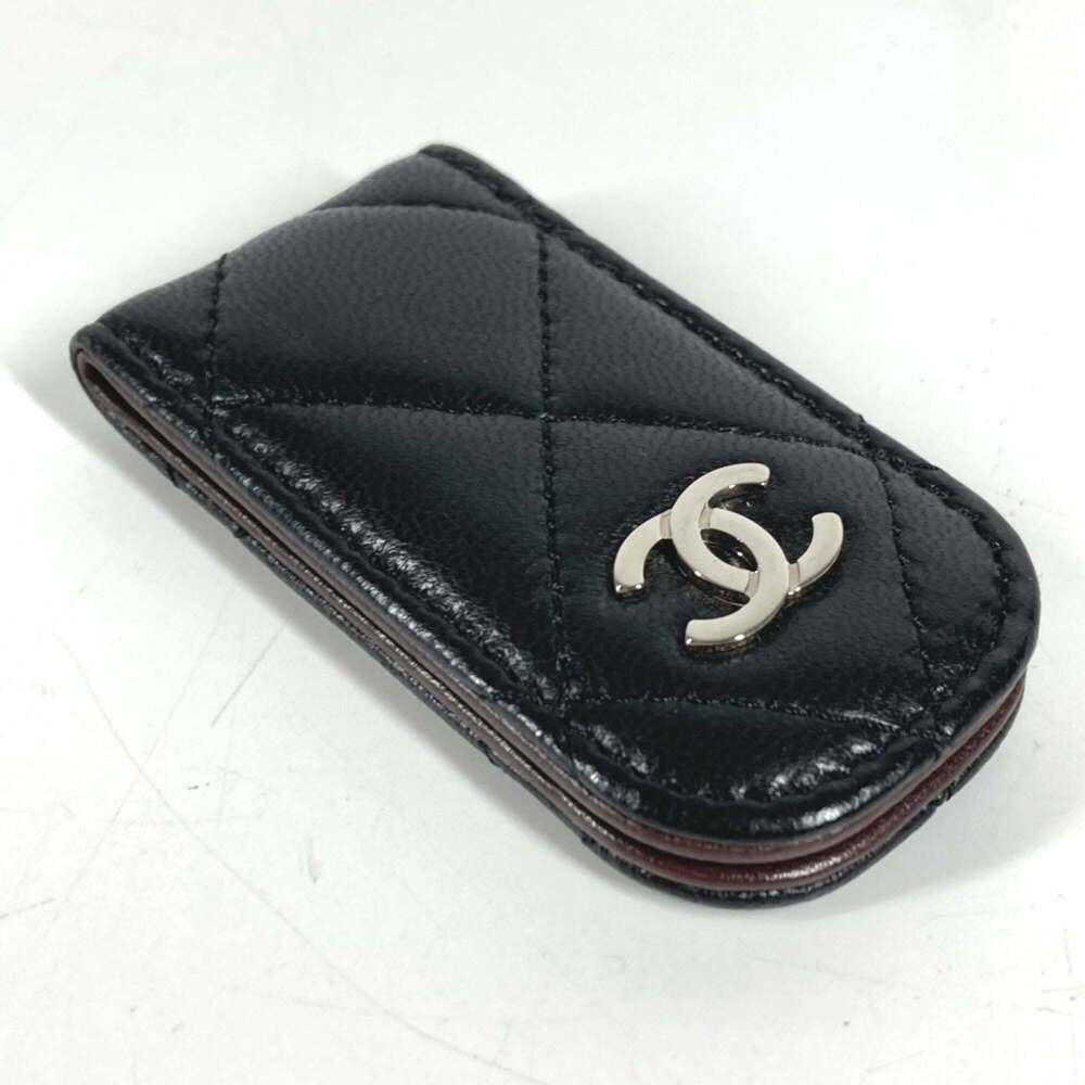 CHANEL Black Lambskin Leather Logo Wallet - Picture 5 of 10